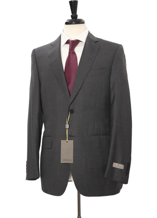 Canali 1934 Mens 40R Drop 8 Charcoal Gray 100% Wool Slim Fit 2 Piece Suit