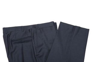 Canali Mens Solid Navy Blue 40L Drop 7 Modern Fit 100% Wool 2 Piece Suit