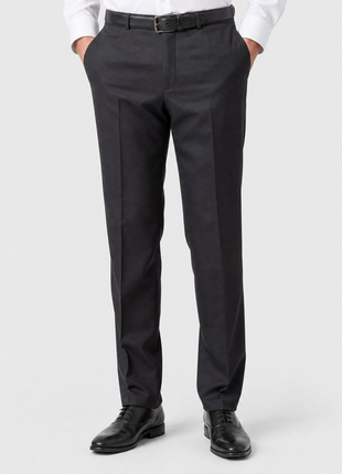 Tovaglia Classic Fit Solid Black Wool Cashmere Blend Dress Pants