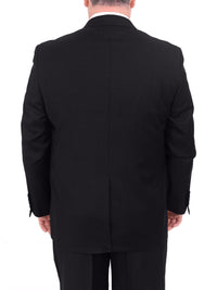 Thumbnail for Men's Mazara Portly Fit Executive Cut Black Two Button Wool Suit
