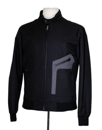 Thumbnail for Romaster Mens Black Zip-up Bomber Jacket Raincoat