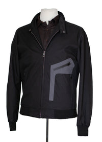 Thumbnail for Romaster Mens Black Zip-up Bomber Jacket Raincoat