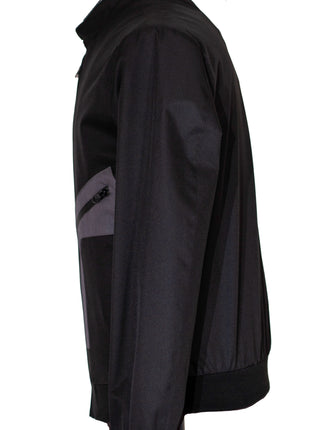 Romaster Mens Black Zip-up Bomber Jacket Raincoat