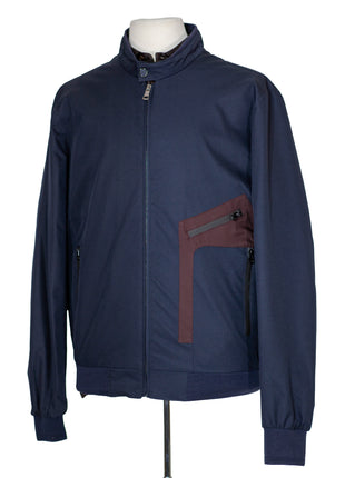 Romaster Mens Navy Blue Zip-up Bomber Jacket Raincoat