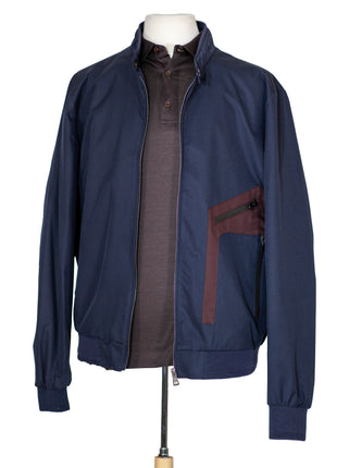 Romaster Mens Navy Blue Zip-up Bomber Jacket Raincoat