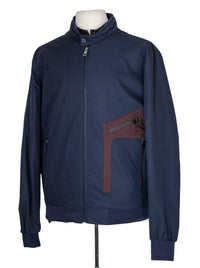 Thumbnail for Romaster Mens Navy Blue Zip-up Bomber Jacket Raincoat