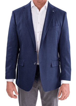 Blujacket BLAZERS 36S Blujacket Mens Navy Blue Silk Cashmere Regular Fit 2 Button Blazer Sportcoat