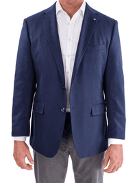 Thumbnail for Blujacket BLAZERS 36S Blujacket Mens Navy Blue Silk Cashmere Regular Fit 2 Button Blazer Sportcoat