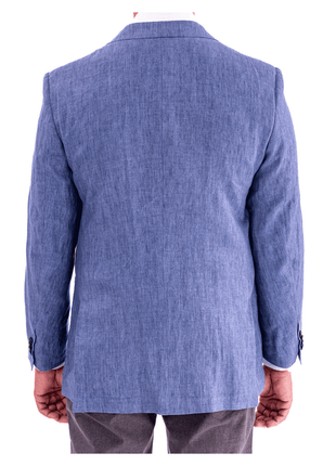 Blujacket BLAZERS 40R Blujacket Mens Blue Leomaster Linen Regular Fit 1/4 Lined Blazer Sportcoat