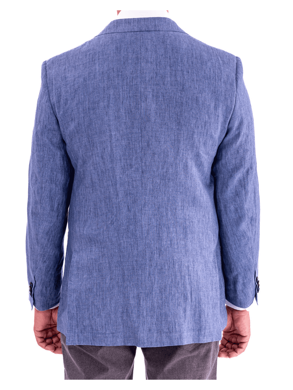 Blujacket BLAZERS 40R Blujacket Mens Blue Leomaster Linen Regular Fit 1/4 Lined Blazer Sportcoat