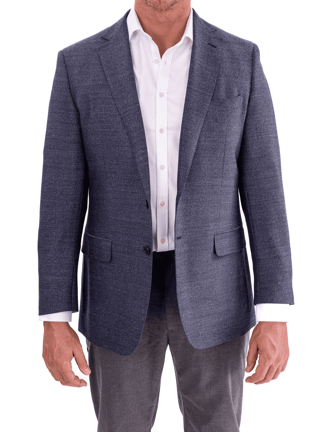 Blujacket BLAZERS 40R Blujacket Mens Blue Textured Classic Fit Reda Wool Blazer Sportcoat