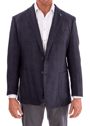 Blujacket BLAZERS 42R Blujacket Mens Navy Blue Regular Fit 1/4 Lined Drago Wool Cashmere Blazer Sportcoat