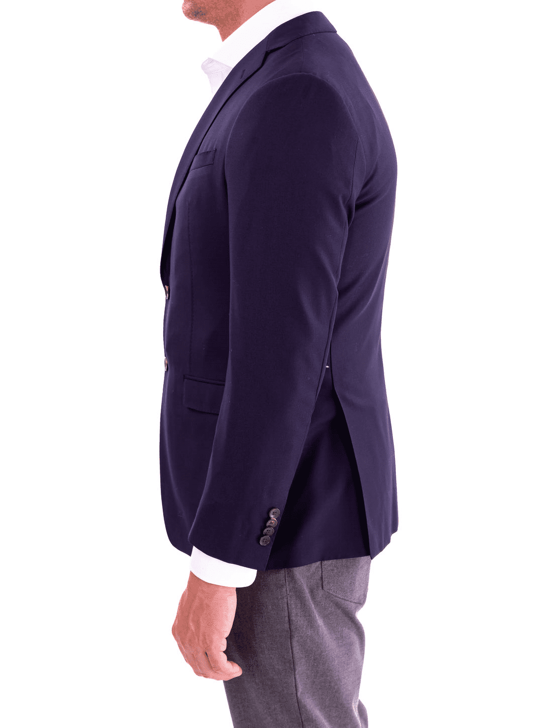 Blujacket BLAZERS Blujacket Men&#39;s Solid Navy Blue Textured Vital Barberis Canonico Wool Regular Fit Blazer Sportcoat