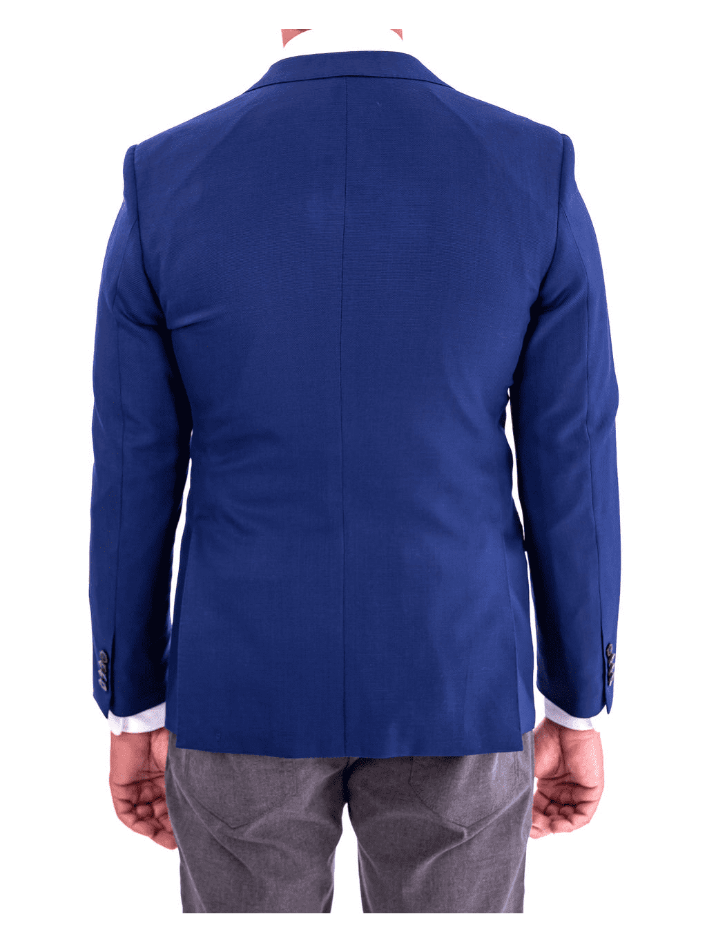 Blujacket BLAZERS Blujacket Mens Blue Textured 100% Wool 2 Button Regular Fit Blazer Sportcoat