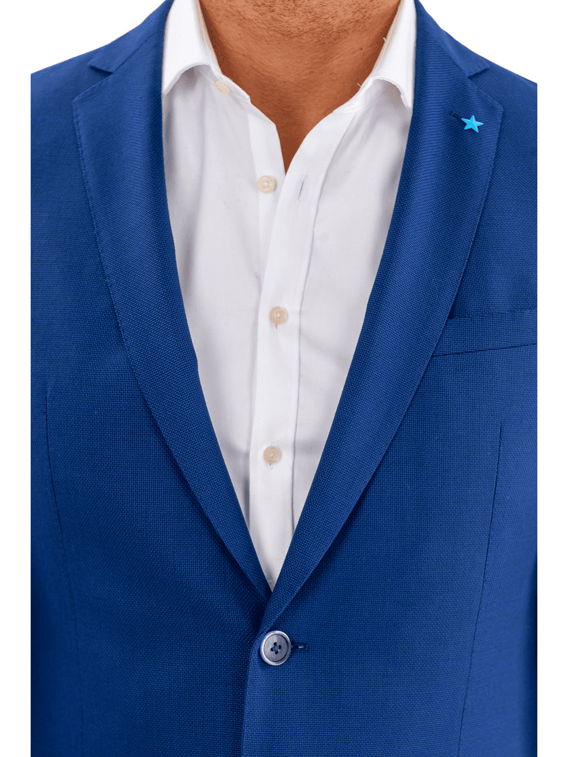 Blujacket BLAZERS Blujacket Mens Blue Textured 100% Wool 2 Button Regular Fit Blazer Sportcoat