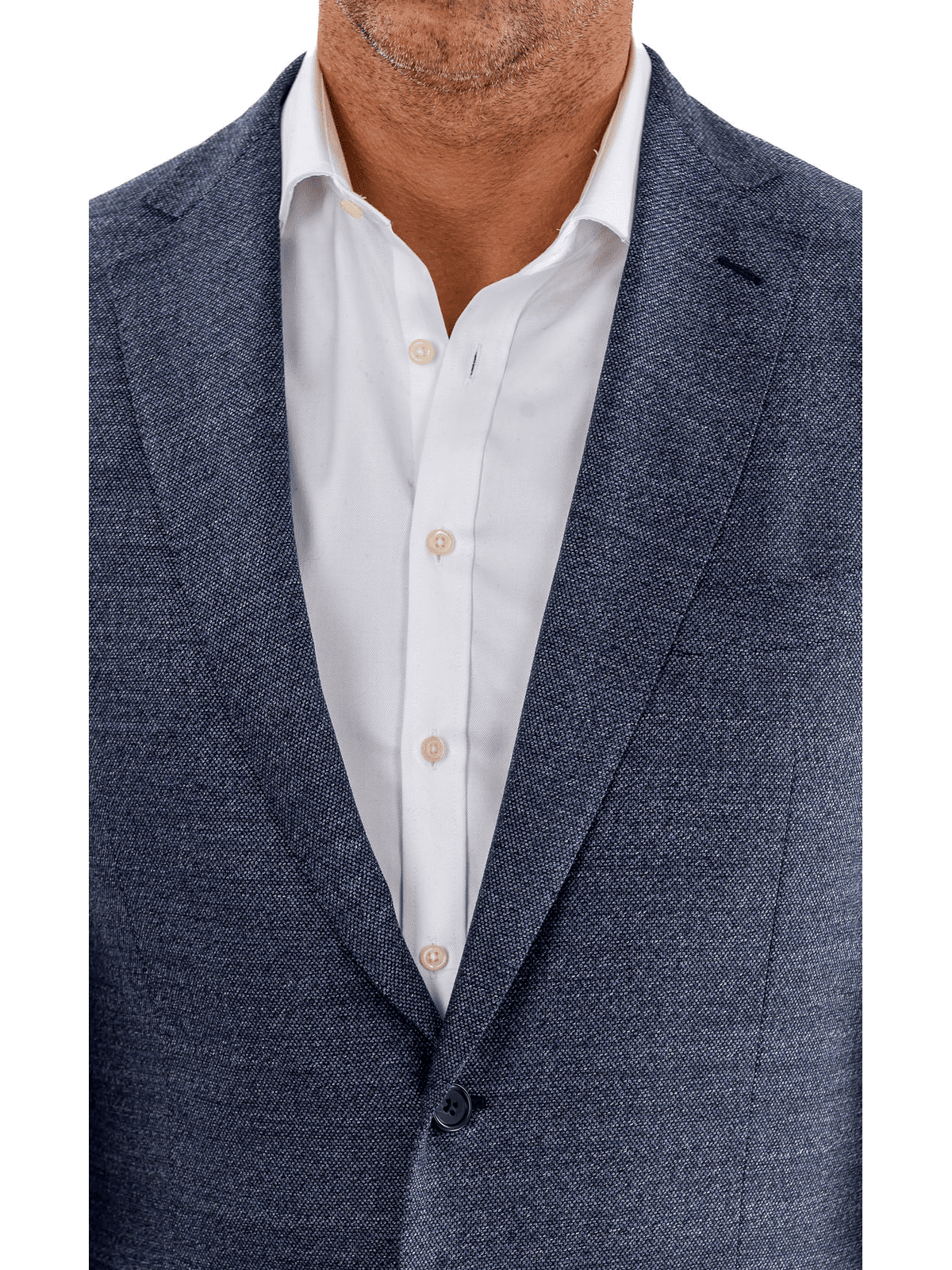 Blujacket BLAZERS Blujacket Mens Blue Textured Classic Fit Reda Wool Blazer Sportcoat