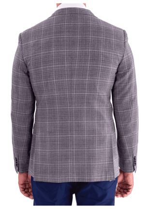 Blujacket BLAZERS Blujacket Mens Gray Reda Wool Regular Fit 2 Button Trim Fit Blazer Sportcoat