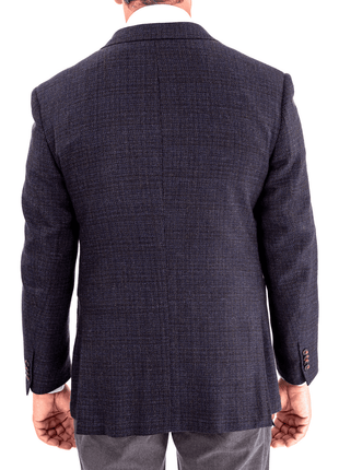 Blujacket BLAZERS Blujacket Mens Navy Blue Regular Fit 1/4 Lined Drago Wool Cashmere Blazer Sportcoat