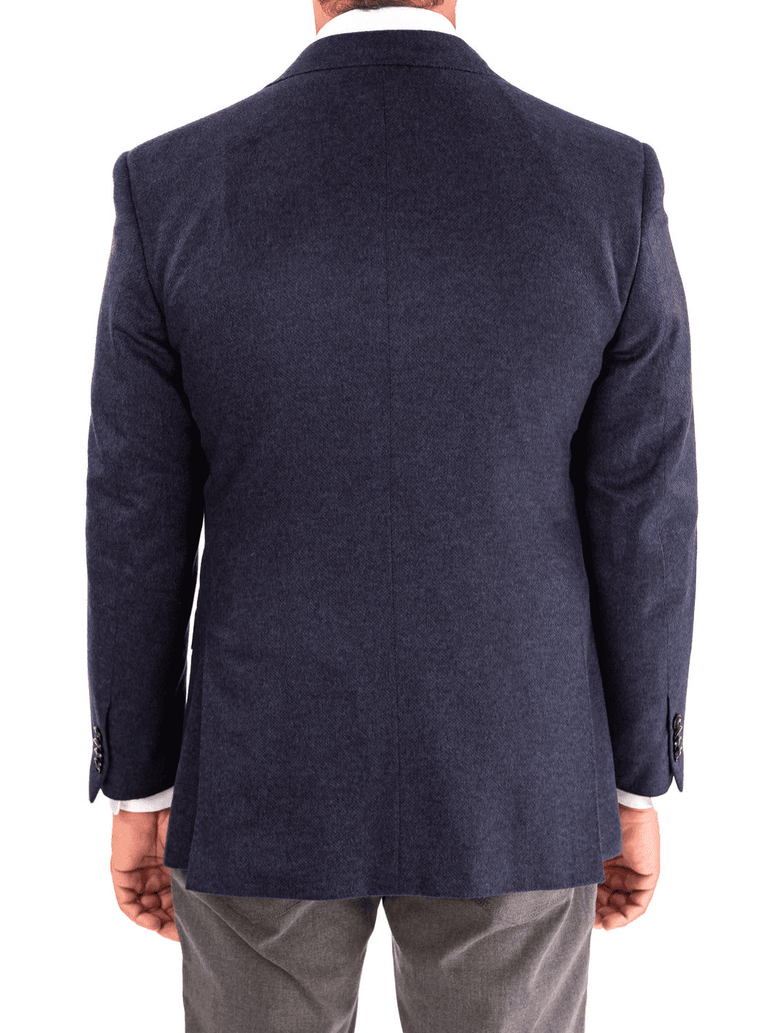 Blujacket BLAZERS Blujacket Mens Navy Blue Regular Fit Silk Cashmere 2 Button Blazer Sportcoat