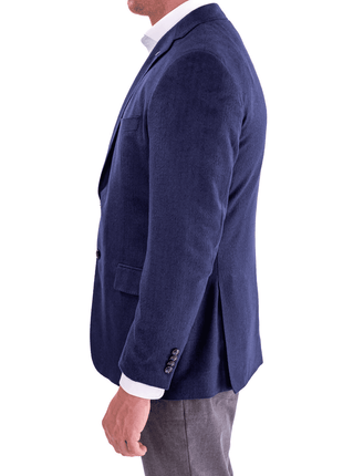 Blujacket BLAZERS Blujacket Mens Navy Blue Silk Cashmere Regular Fit 2 Button Blazer Sportcoat