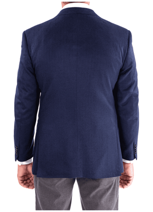 Blujacket BLAZERS Blujacket Mens Navy Blue Silk Cashmere Regular Fit 2 Button Blazer Sportcoat