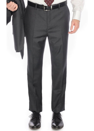 Blujacket Mens Charcoal Gray 100% Italian Reda Wool Regular Fit Suit