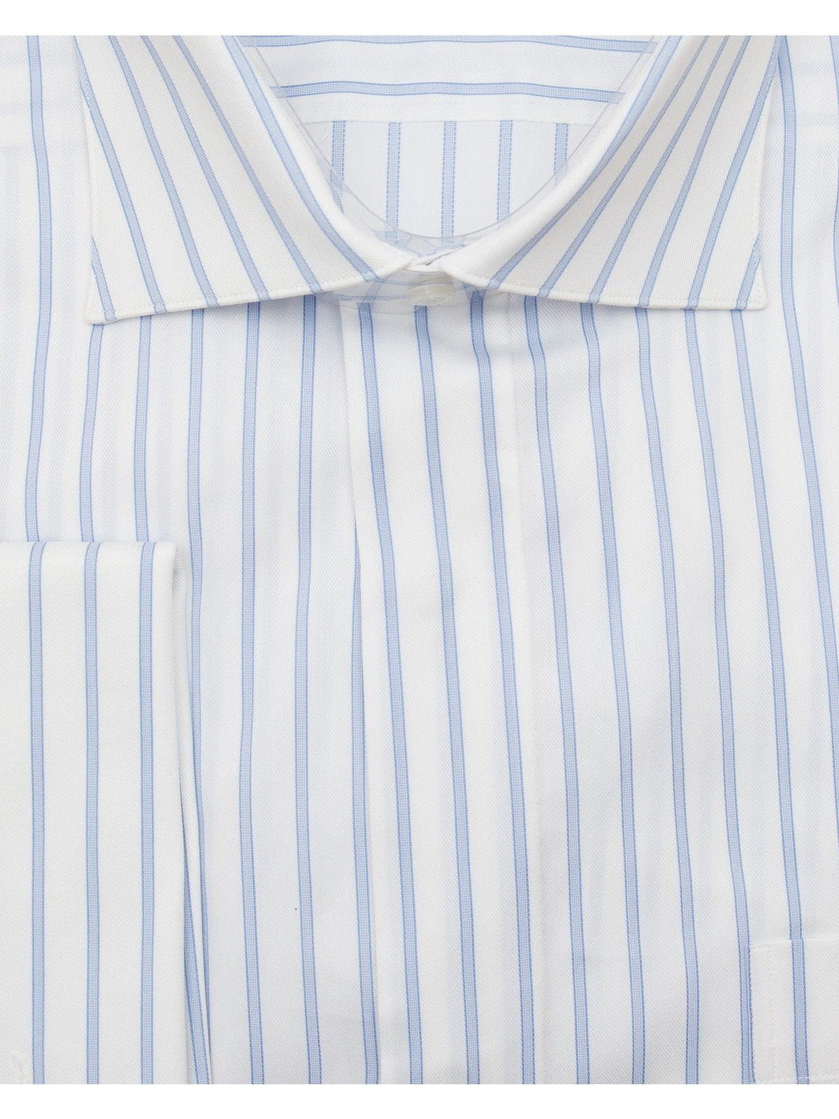 Mens Cotton Blue Striped Classic Fit Cutaway Collar Stretch Dress Shirt