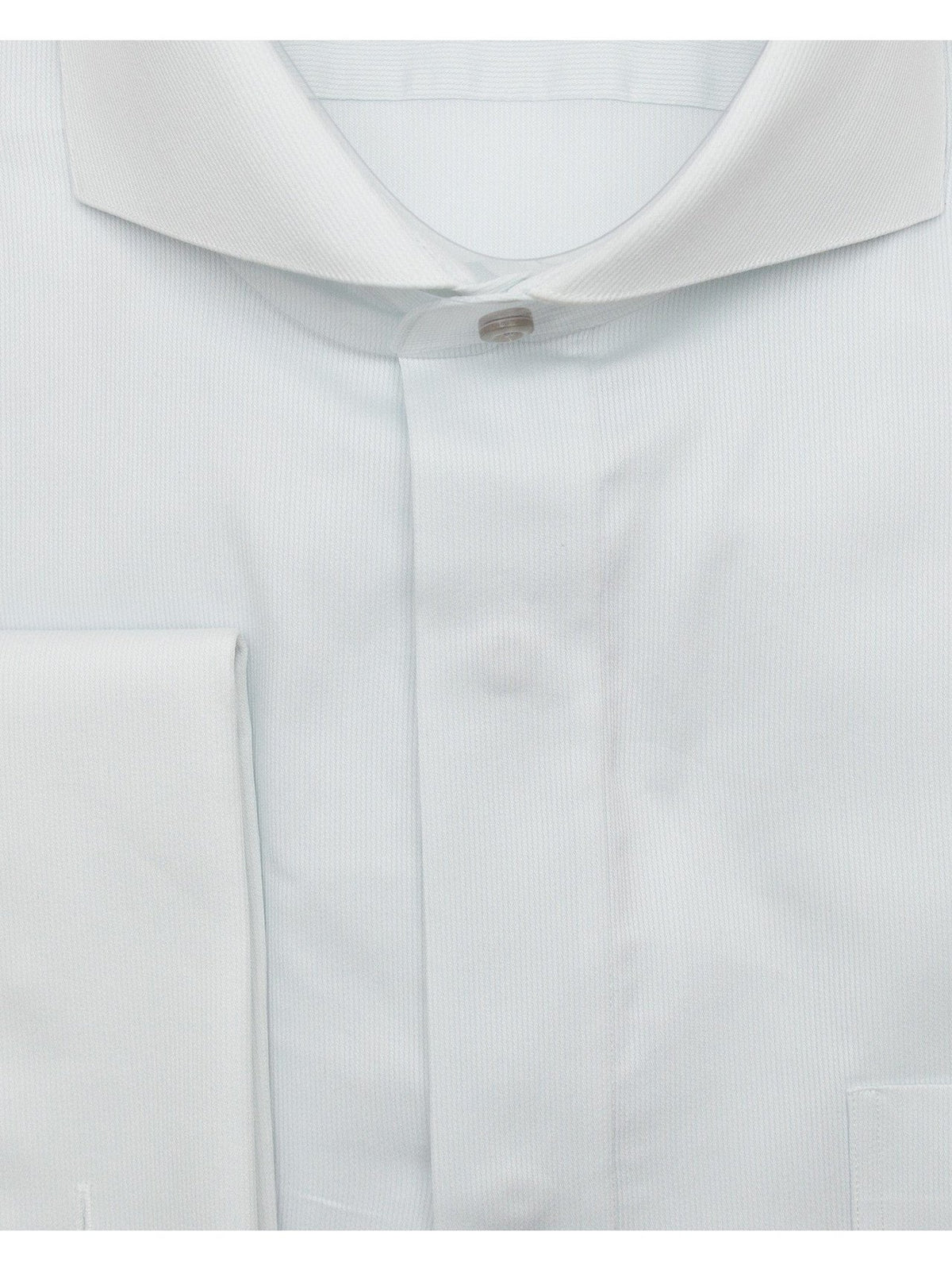 Brand M SHIRTS Mens Cotton Gray Striped Classic Fit Cutaway Collar Stretch Dress Shirt