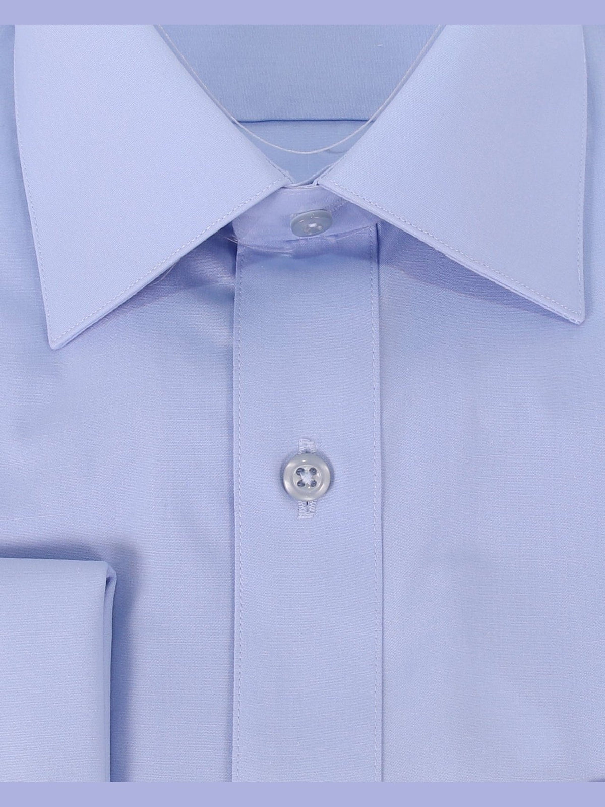 Brand M SHIRTS Mens Solid Powder Blue Regular Fit Spread Collar French Cuff Dress Shirt