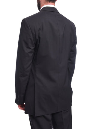 Bruno Piattelli Bruno Piattelli Classic Fit Black Pinstripe Two Button Wool Suit