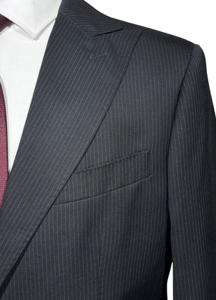 Jerrykey Charcoal Tonal Pinstripe Peak Lapel Classic Fit 2-Button Stretch Suit - 40R