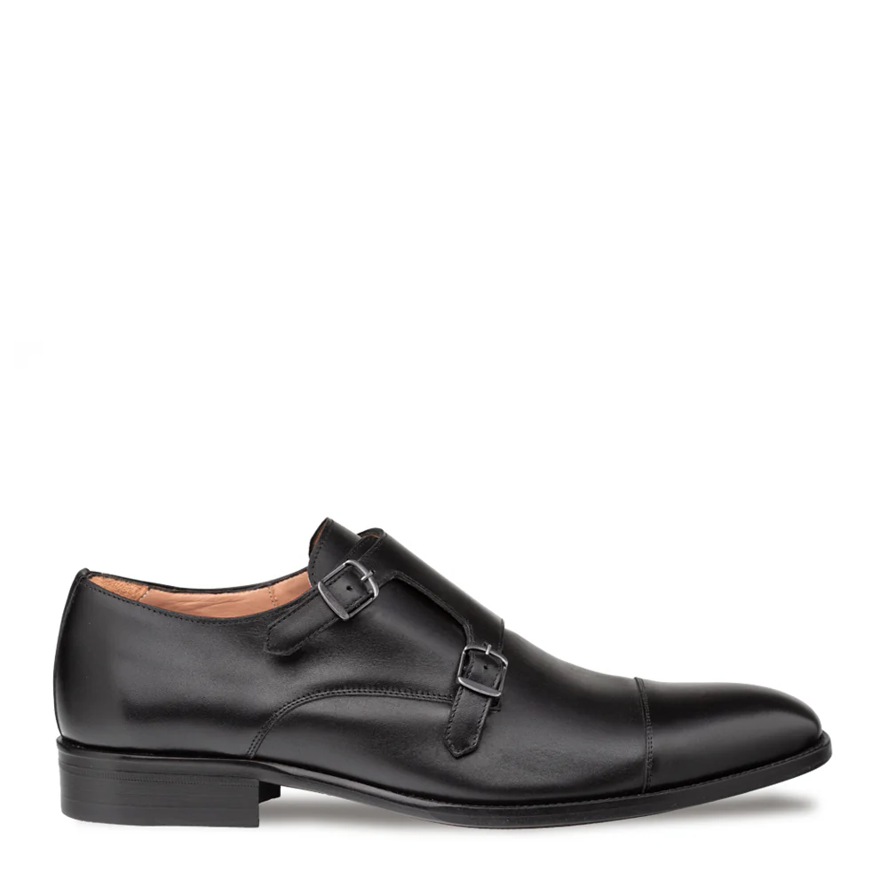 Mezlan Mens Black Cap Toe Double Monk Strap Leather Dress Shoes Mezlan Mens Black Cap Toe Double Monk Strap Leather Dress Shoes