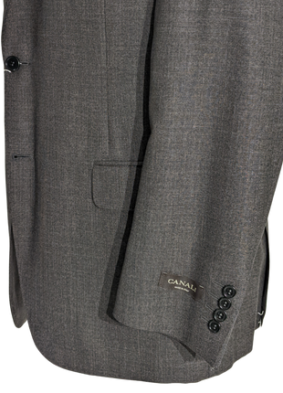 Canali Men's Charcoal Fully-Canvassed 100% Wool Suit 44R