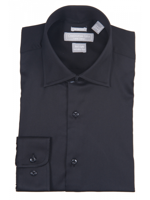 Shop C.L. Shirts Black 100 Cotton Shirt The Suit Depot