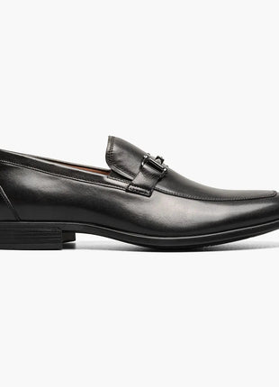 Florsheim Mens Black Slip-On Moc Toe Bit Loafer Dress Shoes