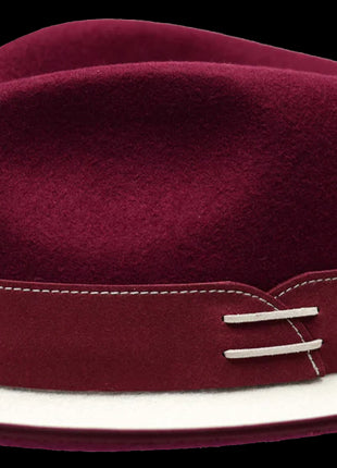 Mens Burgundy & Silver The Outcast Felt Hat