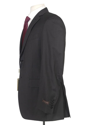 Canali Mens 40R Drop 8 Black Striped 100% Wool Slim Fit 2 Piece Suit