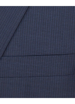 Napoli Mens 48L Blue Check 100% Wool 2 Piece Classic Fit Suit
