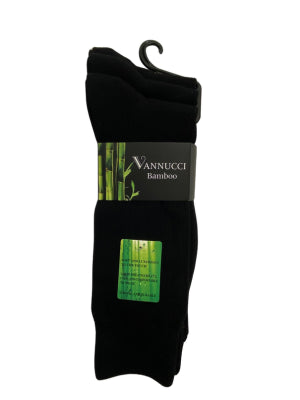 Vannucci Mens 3 Pack Black Dress Socks