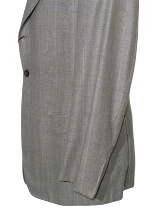 Sartoria Partenopea Men's Blue Windowpane Silk Blend 3-Roll-2.5 Sportcoat 42R