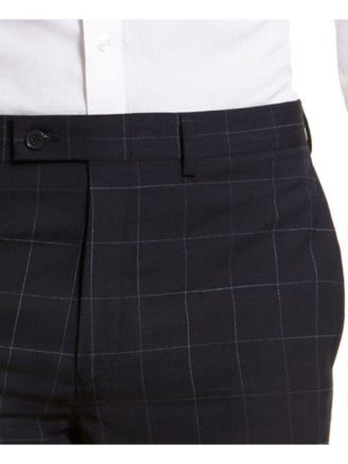 Men's Calvin Klein Navy Blue Windowpane Slim Fit Wool Suit The Suit Depot Men's Calvin Klein Navy Blue Windowpane Slim Fit Wool Suit The Suit Depot