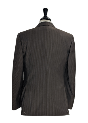 Canali Men's Brown Pinstripe 100% Wool Suit 38R