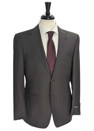 Canali Men's Brown Striped 100% Wool Suit 38R