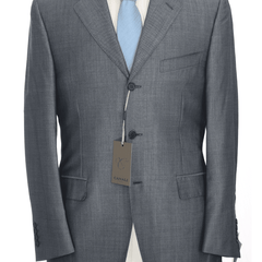 Canali SUITS 38R Canali Mens 38r 48 Drop 7 Modern Fit Light Blue Three Button Wool Suit