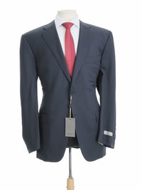 Thumbnail for Canali 1934 Mens Solid Navy Blue 44R Drop 7 100% Wool 2 Button 2 Piece Suit