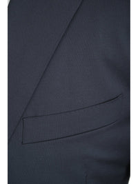 Thumbnail for Canali 1934 Mens Solid Navy Blue 44R Drop 7 100% Wool 2 Button 2 Piece Suit