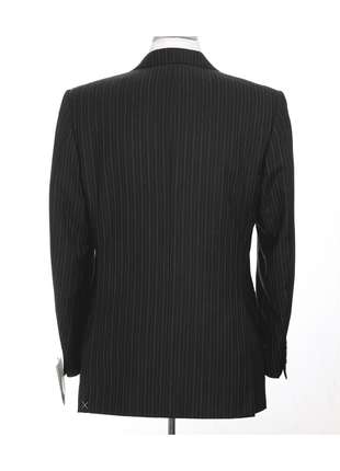 Canali SUITS Canali 38r 46 Drop 6 Classic Fit Black Striped 3-button Pleated 100% Wool Suit
