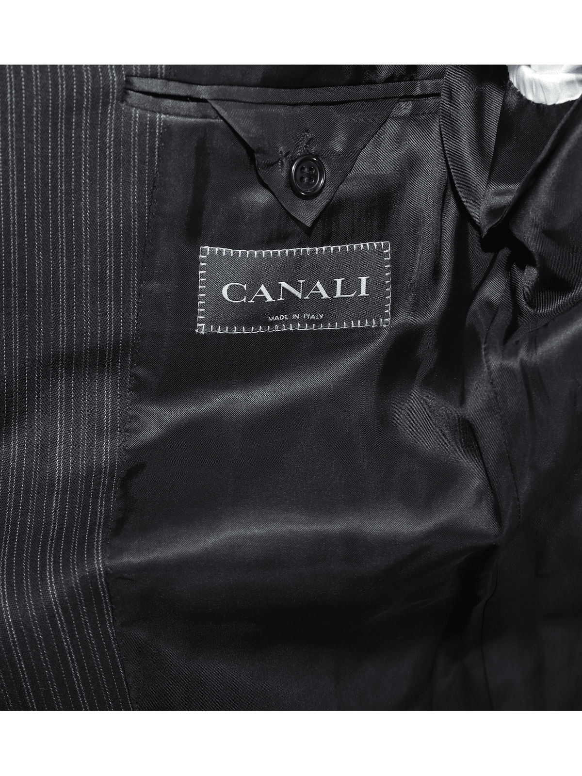 Canali SUITS Canali 38r 46 Drop 6 Classic Fit Black Striped 3-button Pleated 100% Wool Suit