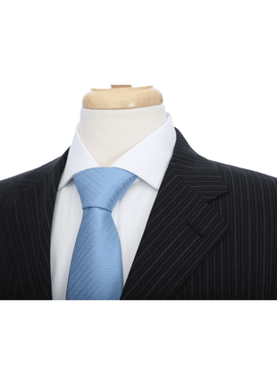 Canali SUITS Canali 38r 46 Drop 6 Classic Fit Black Striped 3-button Pleated 100% Wool Suit