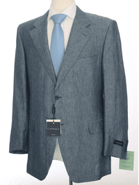 Thumbnail for Canali SUITS Canali Mens 46r 58 Drop 6 Classic Fit Blue 2-button Half Lined 100% Linen Suit